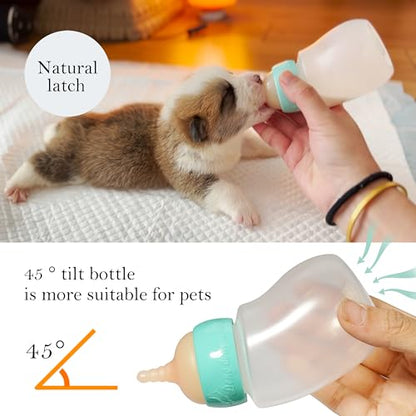 Doggiema Puppy Bottles,Silicone Feeding Nipple and Syringes for All Breed of Puppies and Other Animals Dongdong pet - size: Small Dog (150ml)
