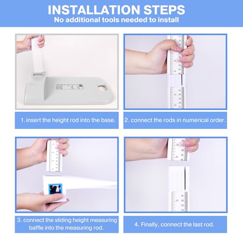 Height Measurement Tool, Height Measurement for Kids and Adults, Portable Stadiometer, Medical Office Aluminum Telescopic Measure Rod Device