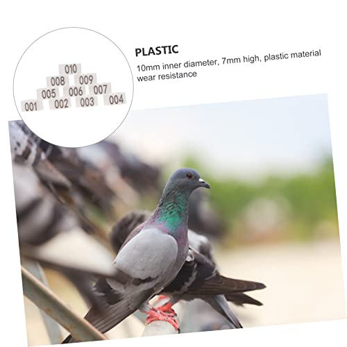 Mipcase 100pcs Easy Clip Pigeon Foot Marker Dove Leg Bands Numbered Sturdy Poultry Rings Bird Identification Bird Supplies - color: White