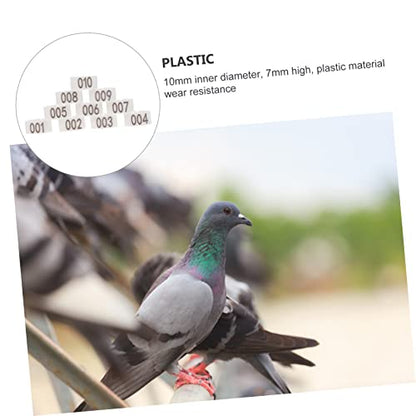 Mipcase 100pcs Easy Clip Pigeon Foot Marker Dove Leg Bands Numbered Sturdy Poultry Rings Bird Identification Bird Supplies - color: White