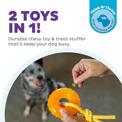 Outward Hound Gummiez Peach Ring 2-in-1 Dental Dog Chew Toy and Treat Stuffer Game, Peach Scent - color: Gummiez Peach Ring