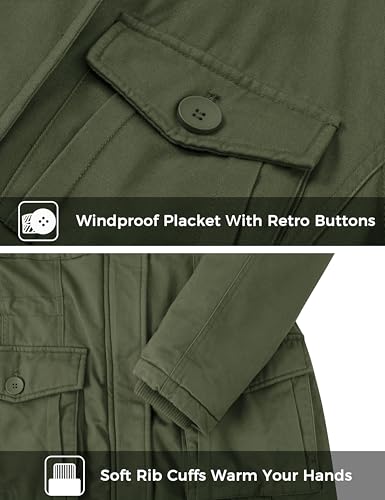 wantdo Women's Winter Coat Warm Anorak Parka Cotton Windproof Jacket with Removable Hood - color: Army Green, size: X-Large
