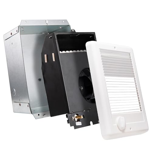 New Upgrade CSC151TW Electric Wall Heater-Complete Unit with Thermostat for Office Garage Indoor Use(Model: CSC151TW, Part: 67509), 5120 BTU, 120 Volt, 1500 Watt, White