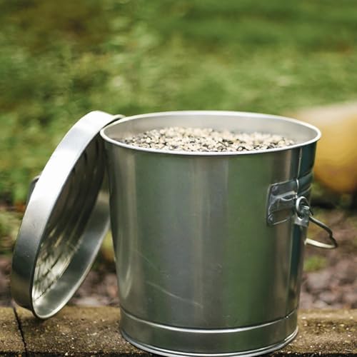 6-Gallon Galvanized Steel Storage Can with Locking Lid - Secure Metal Container for Gardening Supplies