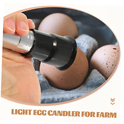 2pcs Handheld Egg Incubator Light Chicken Laying Egg Lamp for Hatching Candler Portable Lamp Tester - color: Silver