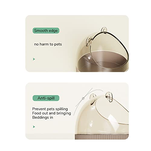 Cute Hamster Food Bowl Hedgehog Dish for Dwarf Hamsters, Syrian Hamsters, Gerbils, Mice, Rats, Small Animals, Brown - color: Brown