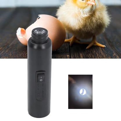 USB Rechargeable Egg Tester Light, Cool LED Egg Candler Tester for Egg Development Monitoring with 2 Soft Rubber Ends, Bright Candling Lamp for Chicken Duck Quail Eggs