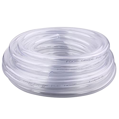 Clear Vinyl PVC Tubing 1/4" ID X 3/8" OD Plastic Flexible Food Grade Hose 25 Feet - size: 1/4" 3/8", style: 25 Feet