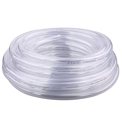 Clear Vinyl PVC Tubing 1/4" ID X 3/8" OD Plastic Flexible Food Grade Hose 25 Feet - size: 1/4" 3/8", style: 25 Feet