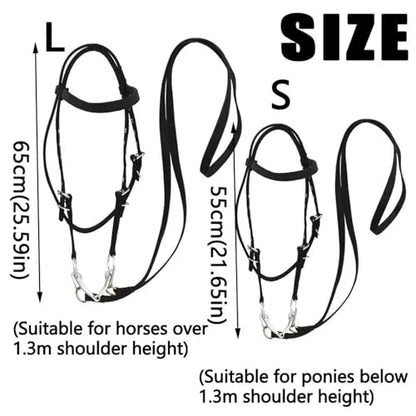 Cattle Halter Thickened Horse Halters Comfortable Adjustable Strap Neck Stretcher Durable Bridle Training Rope for Gentle Control Calves During Grooming - color: Black-S