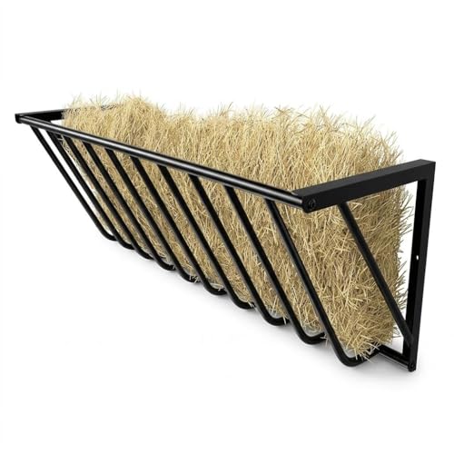 67 Gallon Wall Mounted Hay Feeder, Goat Hay Feeder for Goats Cows or Horses, Heavy Duty Wall Mount Livestock Hay Feeder for Indoor, Outdoor Use