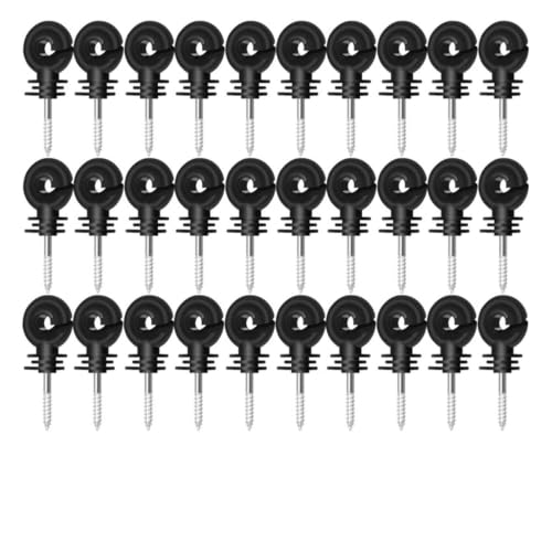 Electric Fencing Ring Insulators Electric Fence Insulators Wood Post Insulator Hooks Farm Livestock Fencing Wire Tapping Insulation Nail(30PCS) - color: 30PCS