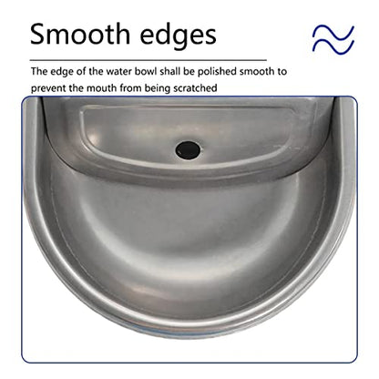 Stainless Steel Water Trough, Automatic Waterer Cattle Water Bowls, Float Ball Valve Water Trough, for Horse Dog Cattle Goat Sheep Pig