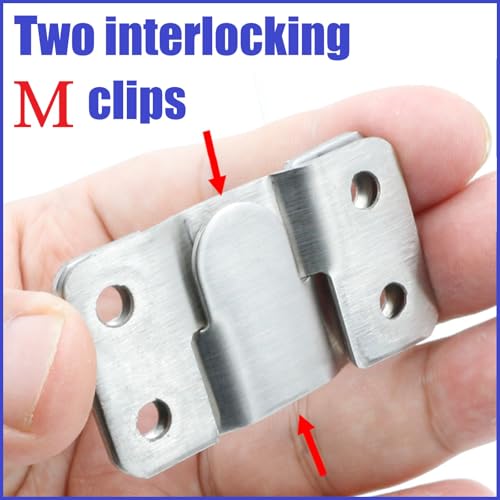 French Cleat Hanger Kit- 6 Sets Picture Hanging Jig with Screws,Bird House Bird Feeder Hanger For Outside,Art Gallery Wall Flush Mount Heavy Duty Picture Hanging Hanger ,Stainless Steel Shelf Brackets - color: Silver