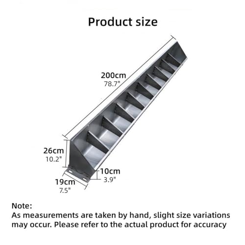 Stainless Steel Piglet Feed Trough, Livestock Feeder with Segmented Design, Open Feeding Trough, for Farms, Backyards, Pigsties, and Yards(10.2x78.7in) - size: 10.2x78.7in