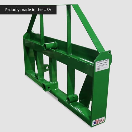 Titan Attachments UA USA Made Hay Frame Attachment, 39" Hay Spear and Stabilizers, Fits John Deere Global Euro Tractors, Rated 4,500 LB