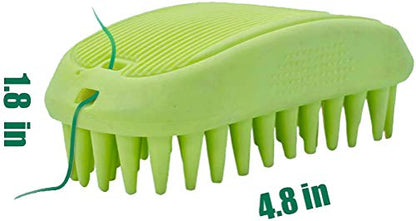 Pet Silicone Shampoo Brush for Long & Short Hair Medium Large Pets Dogs Cats, Anti-skid Rubber Dog Cat Pet Mouse Grooming Shower Bath Brush Massage Comb (Blue (New)) - color: Blue