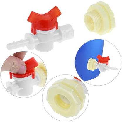 QWORK Automatic Rabbit Watering Kit with 6 Nipple Drinker Feeders, 16-Foot Hose, and Barb Fittings Connector, 1/2" G Thread