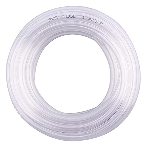 DERNORD PVC Tubing 1/4"ID X 3/8"OD Flexible Clear Vinyl Hose 10 Feet for Food Grade - size: 10 Feet, style: 1/4"ID X 3/8"OD