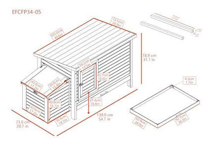 New Age Pet ECOFLEX Fontana Premier Chicken Barn, Weather Resistant Gray Coop with Easy Clean Pull Out Tray, Nesting Box, Hinged Roof, Easy No Tool Assembly for 2 to 4 Chickens