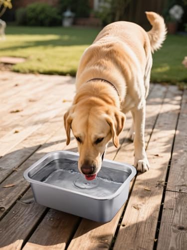 1.5 Gallons Large Dog Bowls - Food Grade Stainless Steel Dog Water and Food Bowl No Spilling, High Capacity for Medium Large Breed Dogs Indoor Outdoor - size: 1.5 Gal