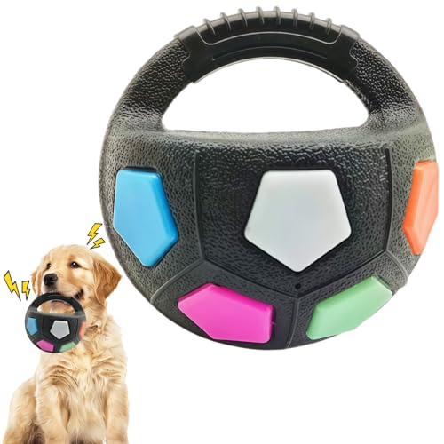 Tough Durable Ball Toy for Aggressive Chewers Ball in Bottle Strong Rubber Football Dog Chew Fetch Toy for Medium Large Breeds - color: Clear