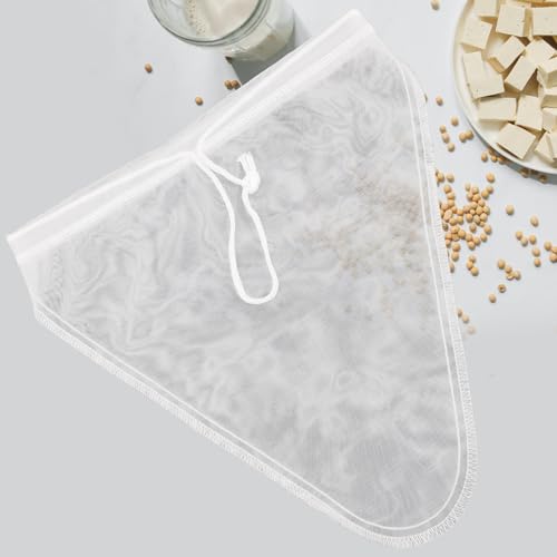Reusable Nut Milk Bag Strainer 2pcs 12x12 Inch Nylon Fine Mesh Filter for Almond Milk Juice Food Grade Filter Bags for Home Kitchen Use