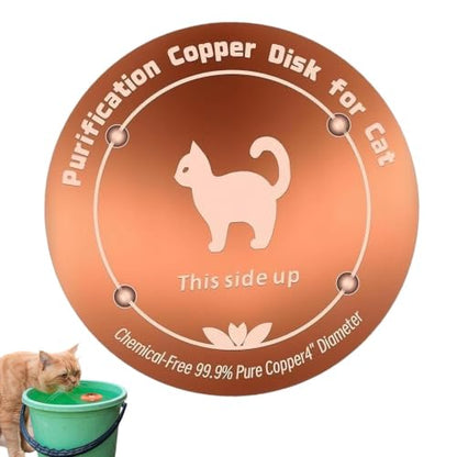 Copper Waterer Cleaning Disc, All Season Livestock Water Purifier Tray Keeps Water Clean for Poultry, Dogs & Cattle - size: cat