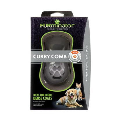 FURminator Curry Comb Grooming Brush for Short and Medium Coats