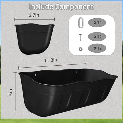 Chicken Feeder Waterer,Hanging Goat Feeders,Feed Trough 3.5 Quart 6 Pack,Hanging Fence Feed Trough for Poultry Livestock,Black - color: Black, size: 3.5 Quart (6 Pack)