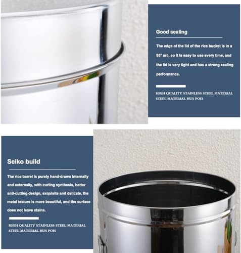 Stainless Steel Rice Restaut Large-Capacity Stainless Steel Flour Sealed Grain Storage Tank Grain Storage Container, Silver, 100kg - size: 100kg