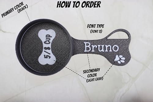 Personalized Dog Food Scoop Custom Scooper Pet Kibble Scoop Food Dispenser Dog Measuring Cup Custom Pet Accessories Gift Idea for Dog Lover (1.33oz -1/6cup) - size: 1.33oz -1/6cup