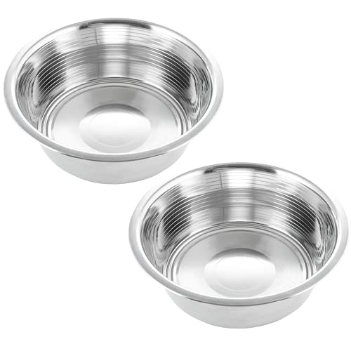 Pet Feeder Stainless Steel Dog Bowls Replacement 2-Pack Food Bowl, 7.5" Wide, 2.7" Height Water Metal Bowls for Raised Feeder with Opening 7"-7.4" - color: Double Pack, size: 5 cup (Standard)