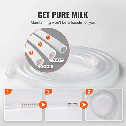 Happybuy Goat Milking Machine, Food-Grade Silicone Cups and Tubes, Portable, 12L 304 Stainless Steel Bucket, Adjustable Suction for Cows and Sheep, Electric Pulsation Automatic Vacuum Milker