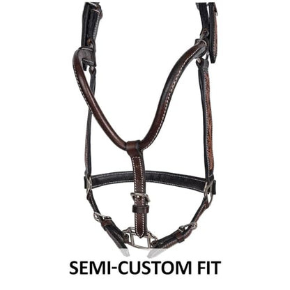 Schneiders Double S Tooled Leaf Padded Leather Ranch Halter for Horses | Elegant Design & Custom Fit for Your Horse - size: Small Horse