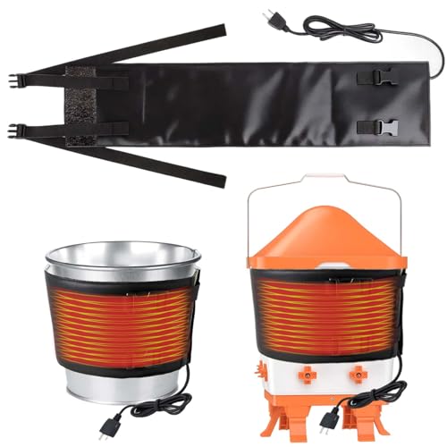 7" W×30" L Chicken Water Heater Belt Strap, Energy Saving Heated Poultry Coop Waterer Warmer with 6ft Cable for Prevent 2-5 Gal Bucket Freeze in Extremely Cold Winter,Auto Temp Control& Easy Install