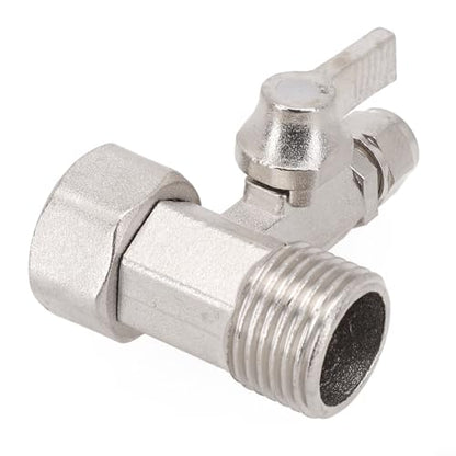 RO Water Feed Adapter 1/2 Inch to 1/4 Inch with Shut-off Ball Valve Tap Tee Chrome-Plated All Metal Lead-Free Brass for Reverse Osmosis System Plumbing Fixtures