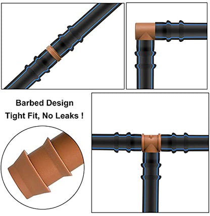 20-Pack Drip Irrigation Barbed Elbow Fittings, Fits 1/2”, 17mm .600” ID Drip Tubing - color: 20P-ELBOW