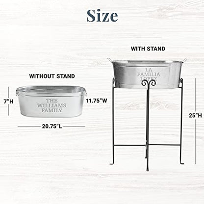 Let's Make Memories Personalized Family Name Beverage Tub w/Stand - Custom Beverage Tub - Unique Entertaining Essential - 5.5 Gallons - color: Family Name, size: With Stand