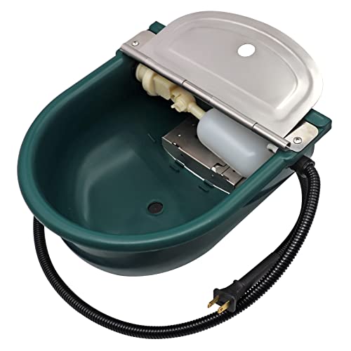Automatic Heated Dog Water Bowl Outdoor Large Breed, Livestock Heated Waterer Automatic Pet Waterer for Dogs &Cat with Float Valve Thermal-Bowl Winter Livestock Water for Chicken Cow Goat Sheep Pig