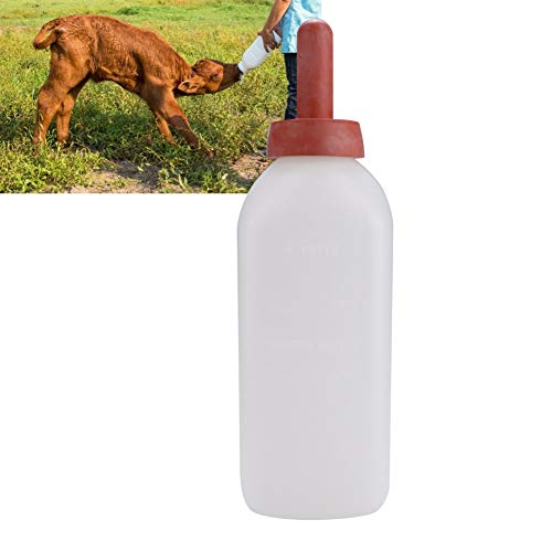 Calf Bottle with Nipple 2 Quart Plastic Milk Feeder for Calves Lambs Goats Farm Animal Nurser and Livestock Cow Feeding Kit