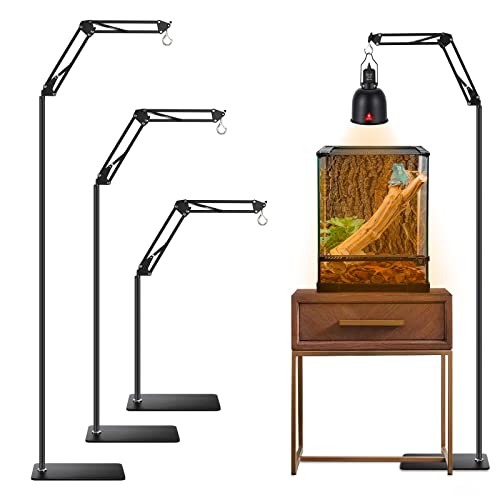 Reptile Lamp Stand Reptile Light Stand (15.7inch to 74.3inch) with 360° Adjustable Swing Arm, Heat Lamp Holder for Bearded Dragon Turtles Snake and Chicks - size: 15.7-74.3 inches (without Lampshade)