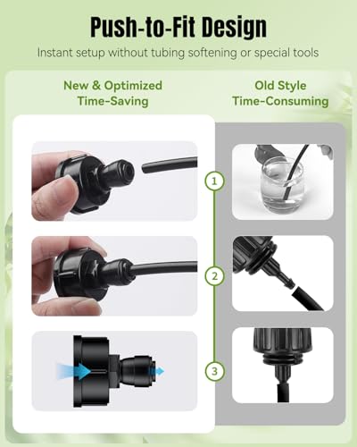 Pawfly 10 Pcs 3/4" to 1/4" Drip Irrigation Faucet Adapters, Quick Connect 3/4" FHT Faucet to 1/4" Tubing Connectors, Push-to-Fit Garden Hose Adapters, Anti-Leak Drip Irrigation Hose Connectors - size: 10pcs 3/4" to 1/4" Adapters