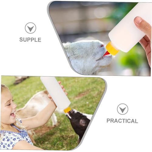 Mipcase 2sets Kitten Milk Replacement Bottle Small Animal Milk Feeders Replaceable Nipples for Calves Puppies Goats Sheep