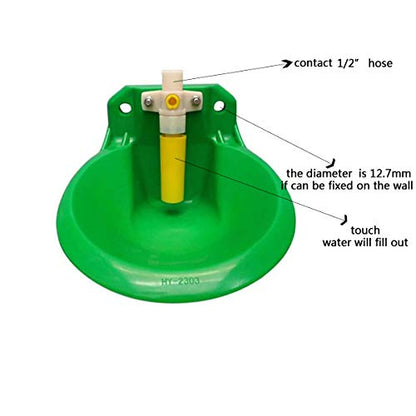 Automatic Sheep Water Bowl Vertical Nuzzled Valve Auto Fill Goat Waterer | Livestock Water Trough for Horse Pig Hog Cow, Self-filling Cattle Tank, animal multi-purpose Bucket Drinker watering system