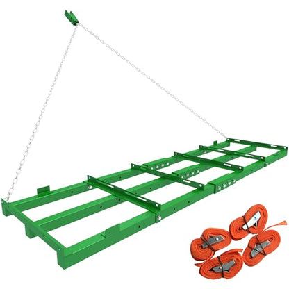 6ft Heavy Duty Drag Harrow for ATV, UTV, Tractor - Adjustable Tow Behind Leveling Rake with Weight Tray for Driveway Grader, Lawn, Field, Pasture, Food Plot Maintenance, Green(72 inch) - size: 6 ft
