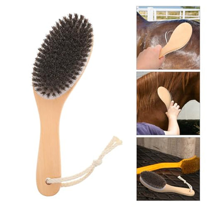 Cabilock Durable Shedding Comb and Livestock Cleaning Brush, Stiff Bristle Body Grooming Tool for Equine and Cattle, Sturdy Hair Removal Comb for Farm Use