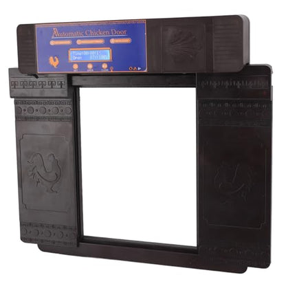 Automatic Chicken Coop Door Opener, Intelligent Double Open with Timer LED Display Solar Powered, with Anti Pinch Function, for Chickens Ducks Geese Poultry (Dark Brown) - color: Dark Brown