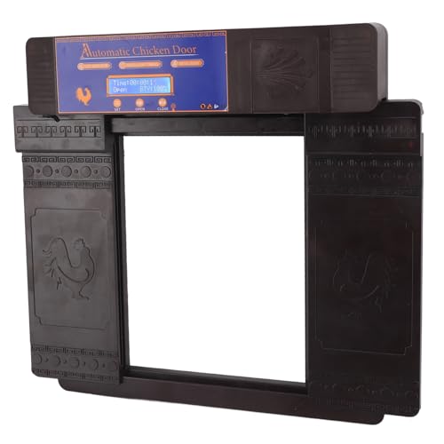 Automatic Chicken Coop Door Opener, Intelligent Double Open Timer LED Display Solar Powered, with Anti Pinch Function Low Battery Reminder, for Chickens Ducks Geese Poultry (Dark Brown) - color: Dark Brown