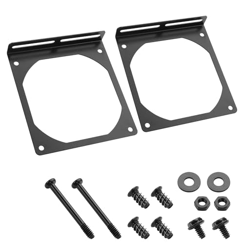 YAODHAOAD Fan Mount Stand Bracket, Metal Computer Case Fan Mount Rack Kit, Universal PC Case Fan Holder Accessory for Enhanced Cooling System DIY (2PCS) (12CM) - size: 12CM